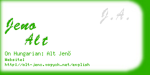 jeno alt business card