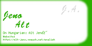 jeno alt business card